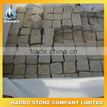 G682 light yellow granite cube stone cobble stone