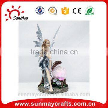 Custom high quality polyresin fairy solar garden statue wholesale for sale