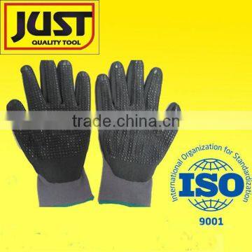 13G nitrile coated Nylon glove with PVC dots