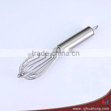 Weighty Tube Handle stainless steel kitchen whisk tools hand held egg beater (HEW-03E)