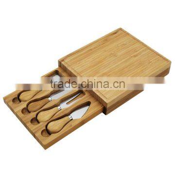 2017 gift rectangle cheese board with knife,fork,shovel