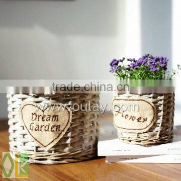Handmade Decorative Metal Wicker Baskets for Flowers photo-2