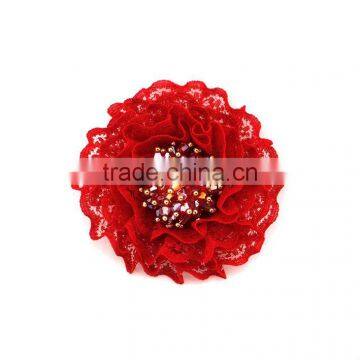 New style beads and chiffon shoe flowers for weeding WSF-222