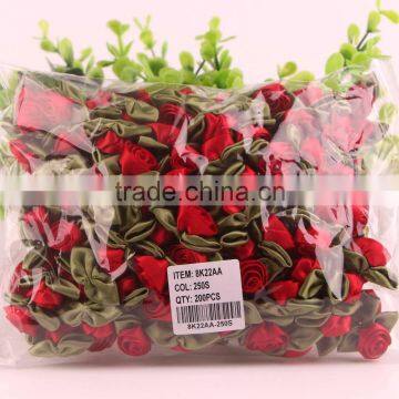 Hand Made Fake Polyester Satin Ribbon Flowers photo-5