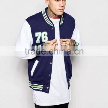 Contrast Sleeve Varsity Jacket