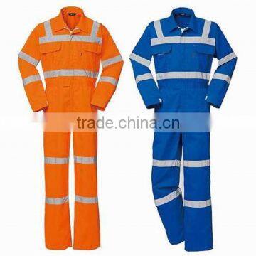 Custom Hi Vis Orange Durable Construction Worker Uniform Reflective Safety Coverall photo-5