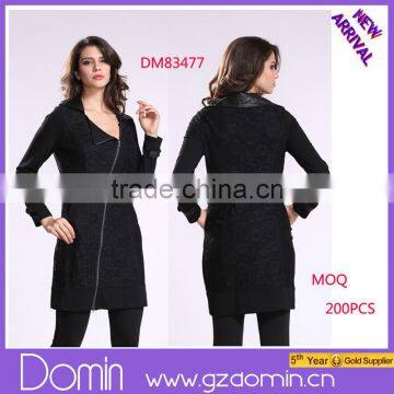 2014 New Fashion Ladies' Long Coat Asymmetrical Zipper Design Women Winter Overcoat photo-1