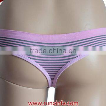 Cross stripe thongs panty models with rhinestones/girl seamless thong