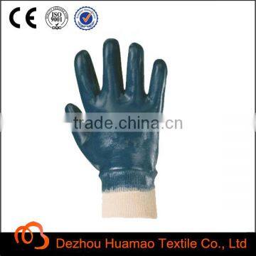 Cotton Jersey Nitrile fully coated Knit Wrist Industrial hand gloves