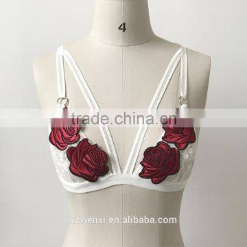 Embroidery Rose Mature Ladies Sexy Underwear Lingerie Sexy Mature Woman Lingerie Girls Wearing Lace Lingeries Sheer Bra