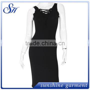 2017 Women Sexy Black Long Tights Dress photo-2