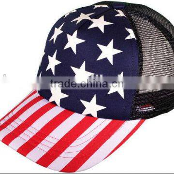 Blue And Red America Flag mesh hat/ fashion cap