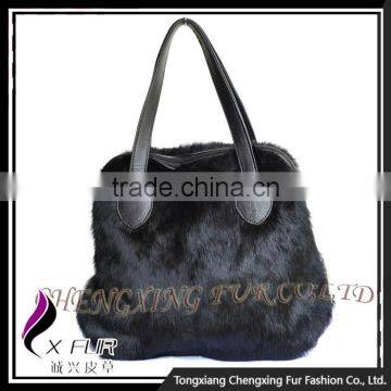 CX-H-16 Wholesale Good Quality Fashion Handbag Rabbit Fur Ladies Bag In China photo-5