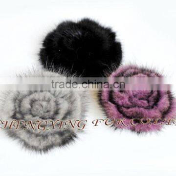 CX-A-41 8cm Mink Fur Flower Brooch Pin