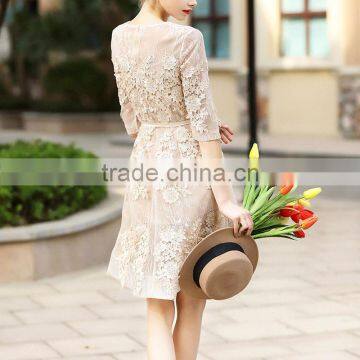 Maxnegio Office Ladies Formal Wear Ladies Lace Day Dress photo-4