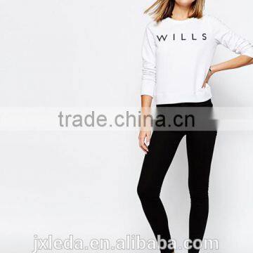 Best Selling Classic White Crewneck Print Fleece Sweatshirt photo-2