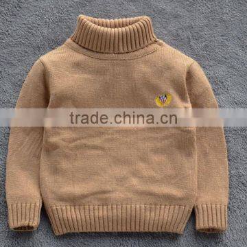 2016 Fashion Knitted Custom Design Wool Cashmere High Neck Pullover Sweater for Boys