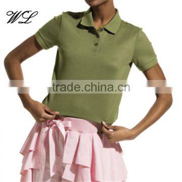 Wholesale women 100 %cotton bulk new design short Polo shirts