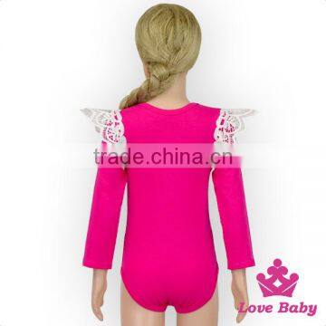 Solid White Color Baby Romper Infant Shoulder Lace Trim Romper Clothes Knit Cotton Baby Romper Wholesale