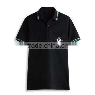 High Quality Pocket Design Custom Collar Combination Free Sample Cotton Golf Polo Shirt photo-3