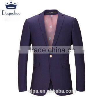 Men Casual Jacket 2016 New Arrival Slim Fit Trendy Spotted Blue Men Party Blazer photo-4