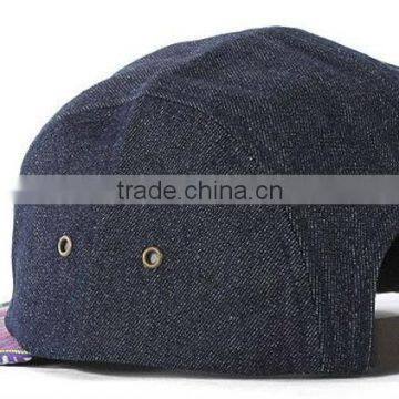 Leather Patch Make Custom Jean 5 Panel Strap Back Hat photo-3