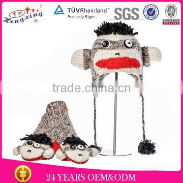 Punk Rock Sock Monkey Knit Children Animal Hats