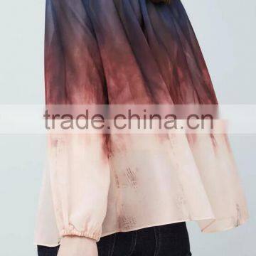 Runwaylover EY2342B Women 2017 Deep V-Neck Fashion Hit Color Blouse photo-2