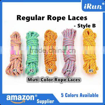 Fitness Round Rope Shoe Laces for Hiking Walking Safety Skating Boots - Competitive Price Cord Coiled for Shoelace - 5 Colors