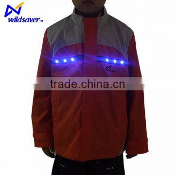 Kids safety USB rechargeable bright LED lights winter jacket kids