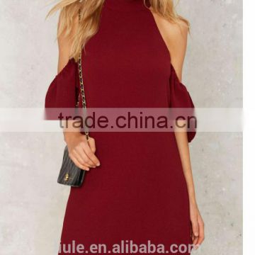 New women clothing elegant cold shoulder dress girls party sexy dress