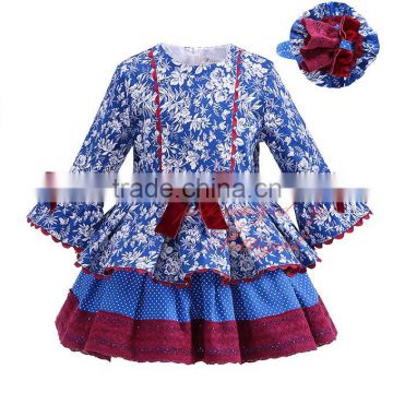 spanish flower girl dress baby cotton frock design for 3 years old girl wear