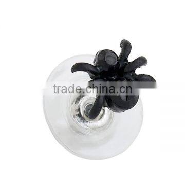 Ear Studs Earrings Halloween Spider Animal Black Rhinestone 8mm x 7mm photo-2