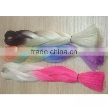 Xuchang Hair Factory Jumbo Synthetic Braiding Hair Wholesale Angels Ombre Color Synthetic Hair Extension