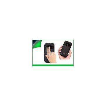 Popular Black Samsung Leather Phone Cases For Galaxy S4 I9500 With Hot Stamp Logo