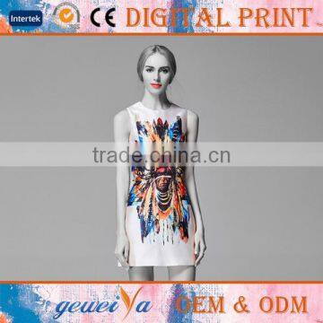 OEM Custom Sleeveless Dress Digital Printed Clothes