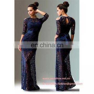 2016 Extermely Sexy Hollow Long Women Lace Dress