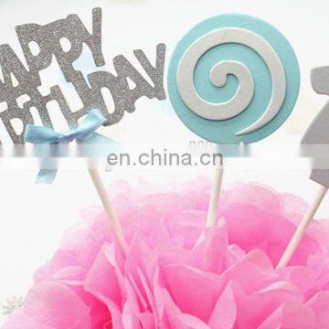 Happy Birthday Blue Boy Set Lollipop Cake Toppers