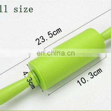 Food grade small size 23cm length plastic handle silicone rolling pins for pastry, bread, dumpling making