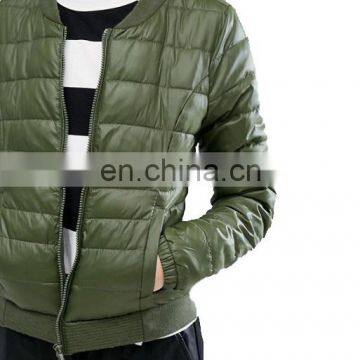 Factory OEM Women Quilted Padded Bomber Jacket Wholesale photo-3