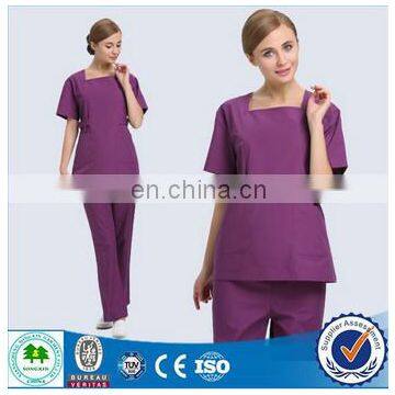 2015 new style nurse scrub suit design / scrub top / scrub overalls in hospital