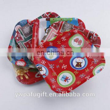 christmas tableware square shaped paper dinner plates