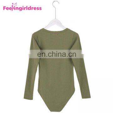 Pure Color Slim V-Neck Long Sleeve Adult Bodysuit One Piece Party Wear Jumpsuits photo-2