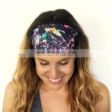 2017 fashion printing women spa yoga headband cotton headbands