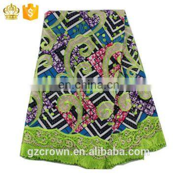 2017High-quality Top Fashion New Designs French Lace Wax Print Fabric African Lace for Make ClothesH170111014 photo-2