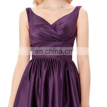 Grace Karin Sleeveless V-Neck Satin Purple Color Homecoming Dress Short Prom Party Dress 8 Size US 2~16 GK000126-2 photo-4