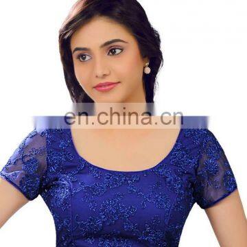 Designer blouse with scalloping back for women