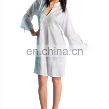 India Wholesale Cheap Price Fashion white color Lawn Beach Style Tunics free size US