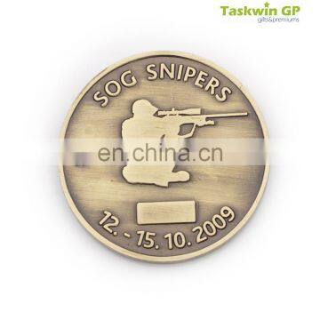 Play metal Coin for sale/buy antique challenge coin from China/Custom antique coin with double sides logo