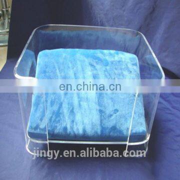novelty square plexiglass acrylic pet dog and cat beds